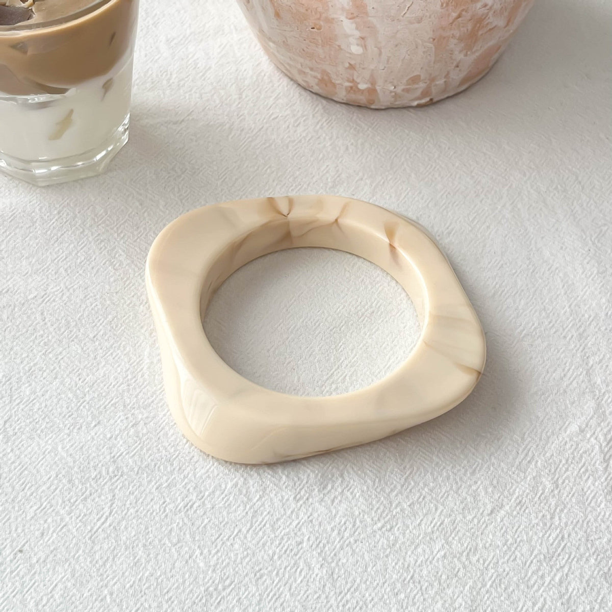 Geometric Resin Statement Bracelet — bracelet, view 3