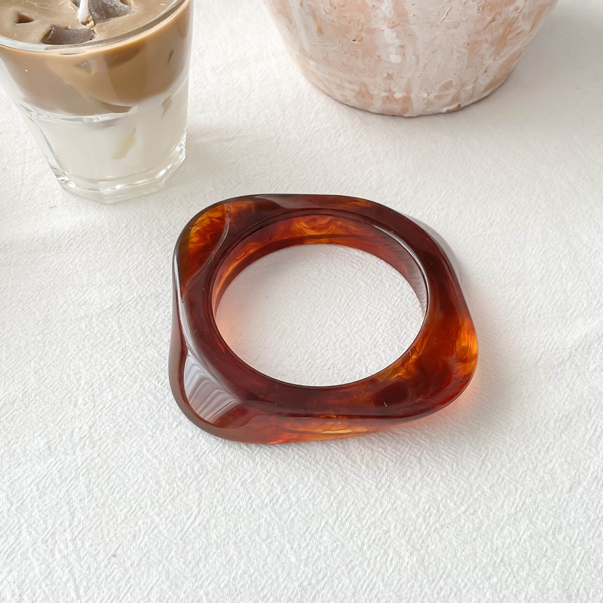 Geometric Resin Statement Bracelet — bracelet, view 4
