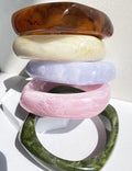 Fine Marbled Wide Resin Bangle — bracelet