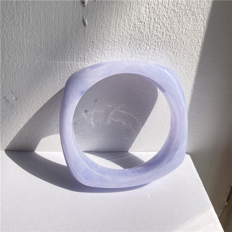 Fine Marbled Wide Resin Bangle — bracelet, view 11