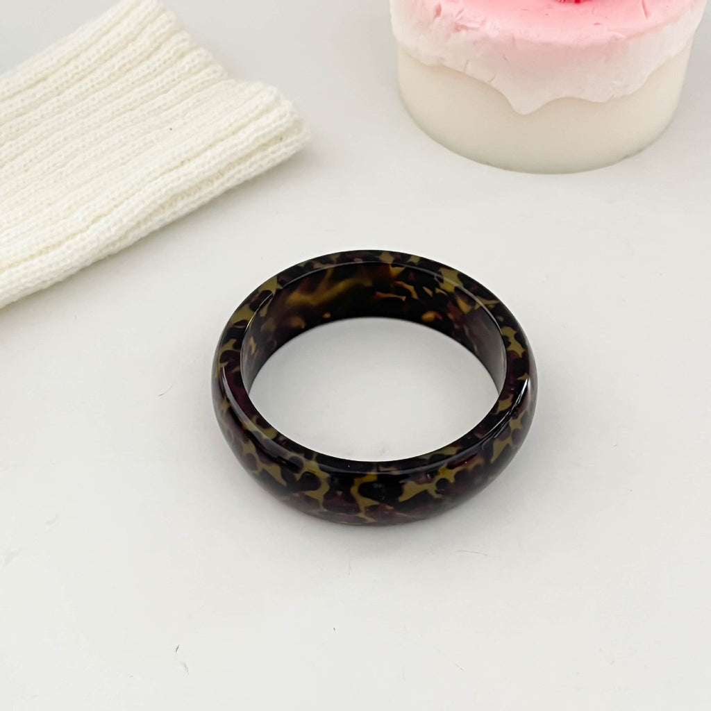Leopard Print Resin Bangle — leopard bracelet, view 2