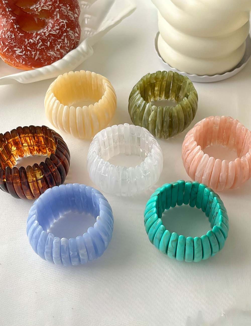 Fine Chunky Irregular Resin Bangle — bracelet