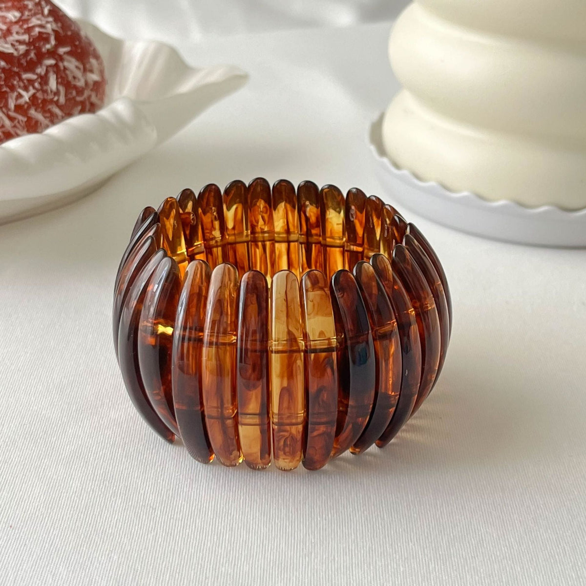 Fine Chunky Irregular Resin Bangle — bracelet, view 8