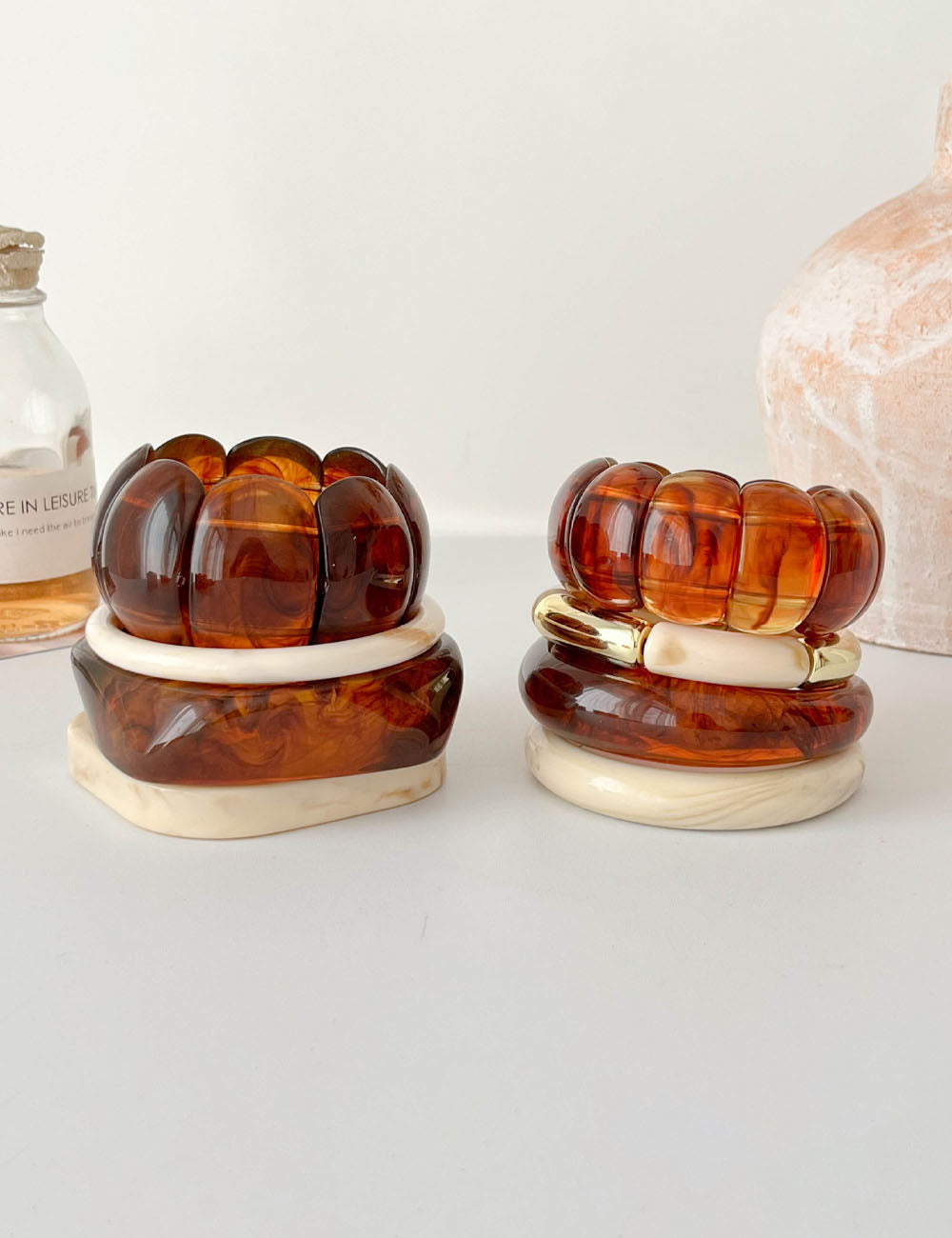Marbled Wide Resin Bangle — bracelet