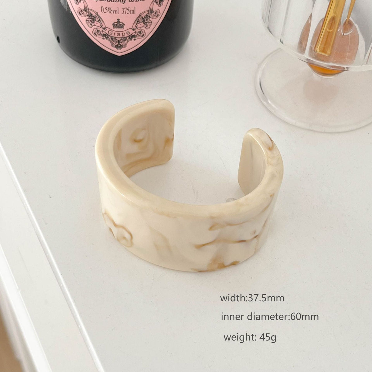 Marbled Wide Resin Bangle — bracelet, view 5