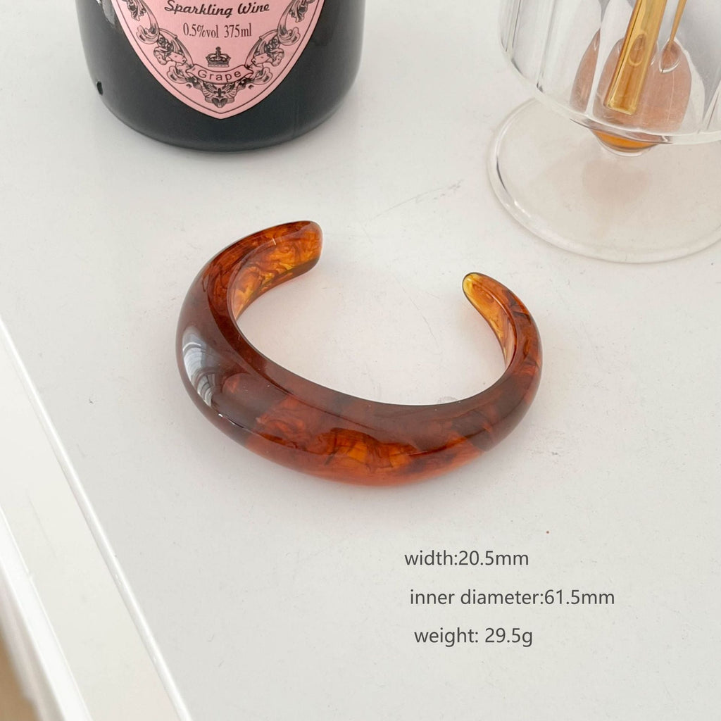 Marbled Wide Resin Bangle — bracelet, view 7