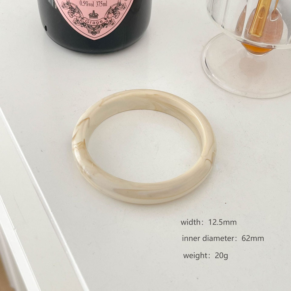 Marbled Wide Resin Bangle — bracelet, view 8