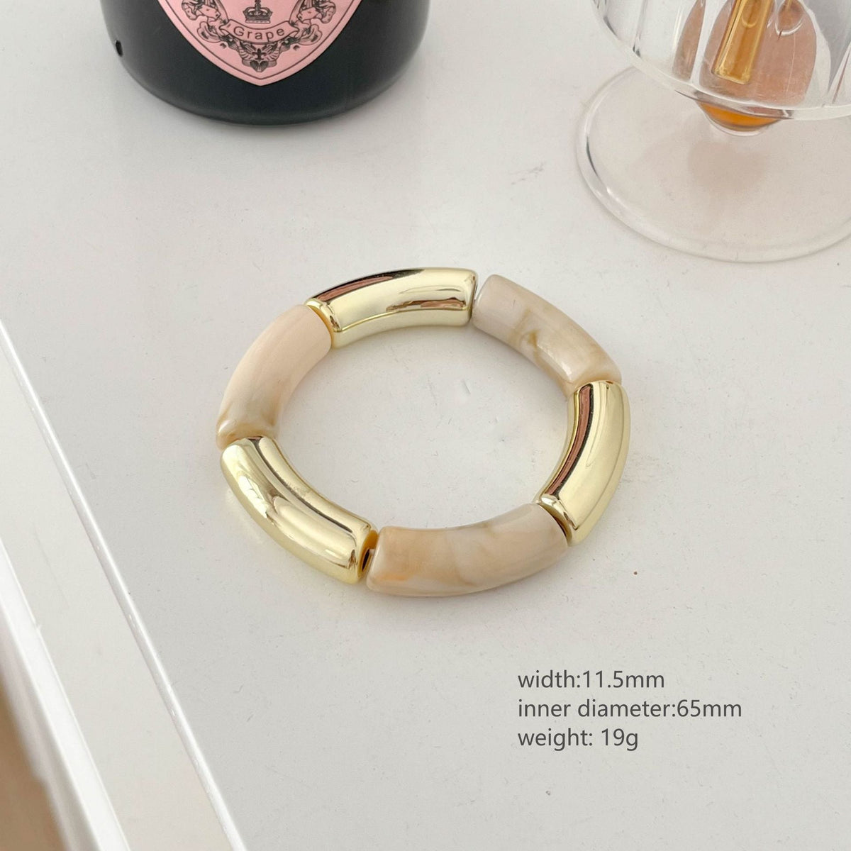 Marbled Wide Resin Bangle — bracelet, view 10
