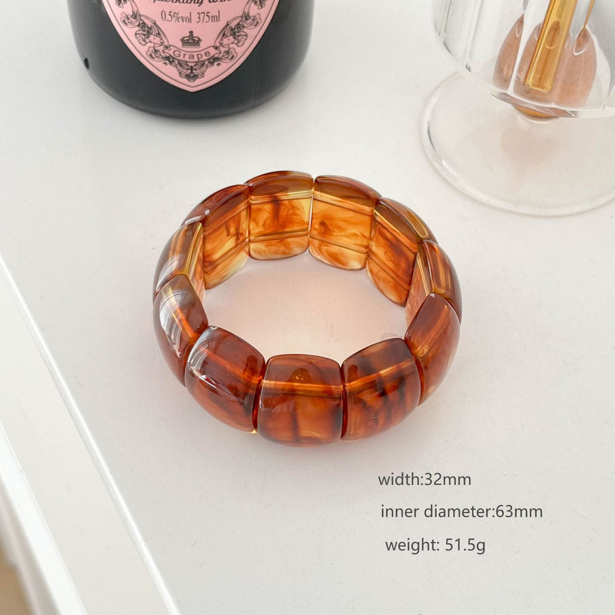 Marbled Wide Resin Bangle — bracelet, view 11