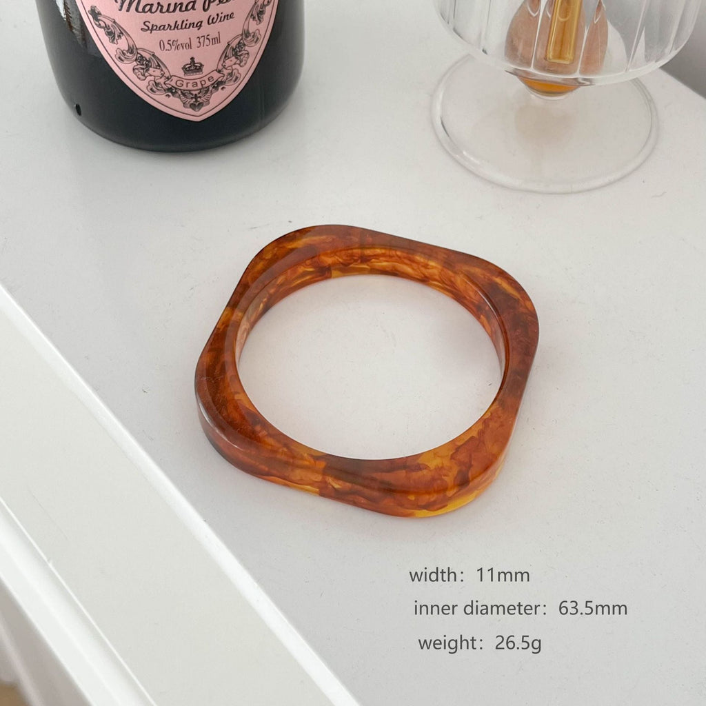 Marbled Wide Resin Bangle — bracelet, view 12
