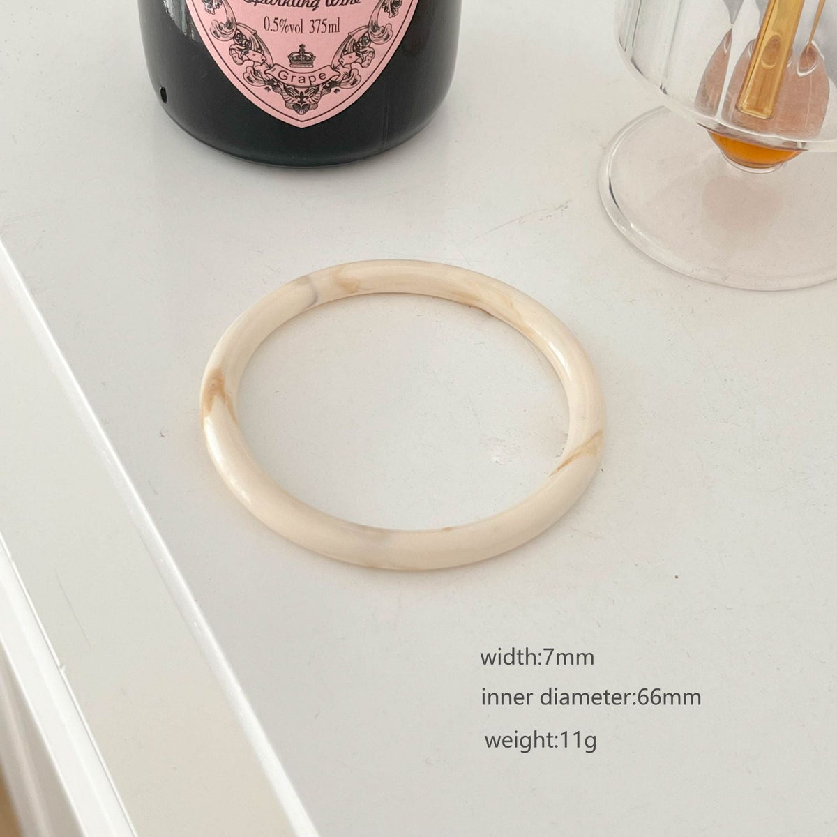 Marbled Wide Resin Bangle — bracelet, view 13