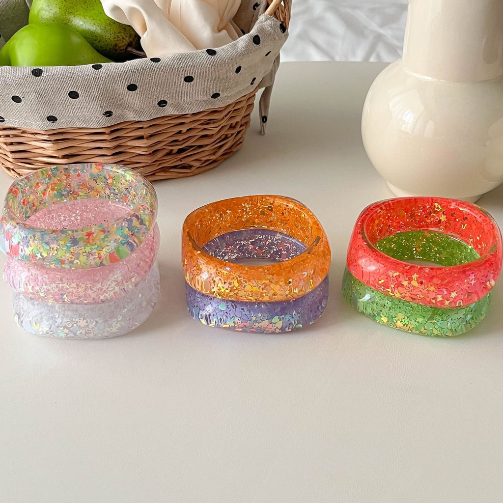 Sequin Square Resin Bangle — bracelet, view 3