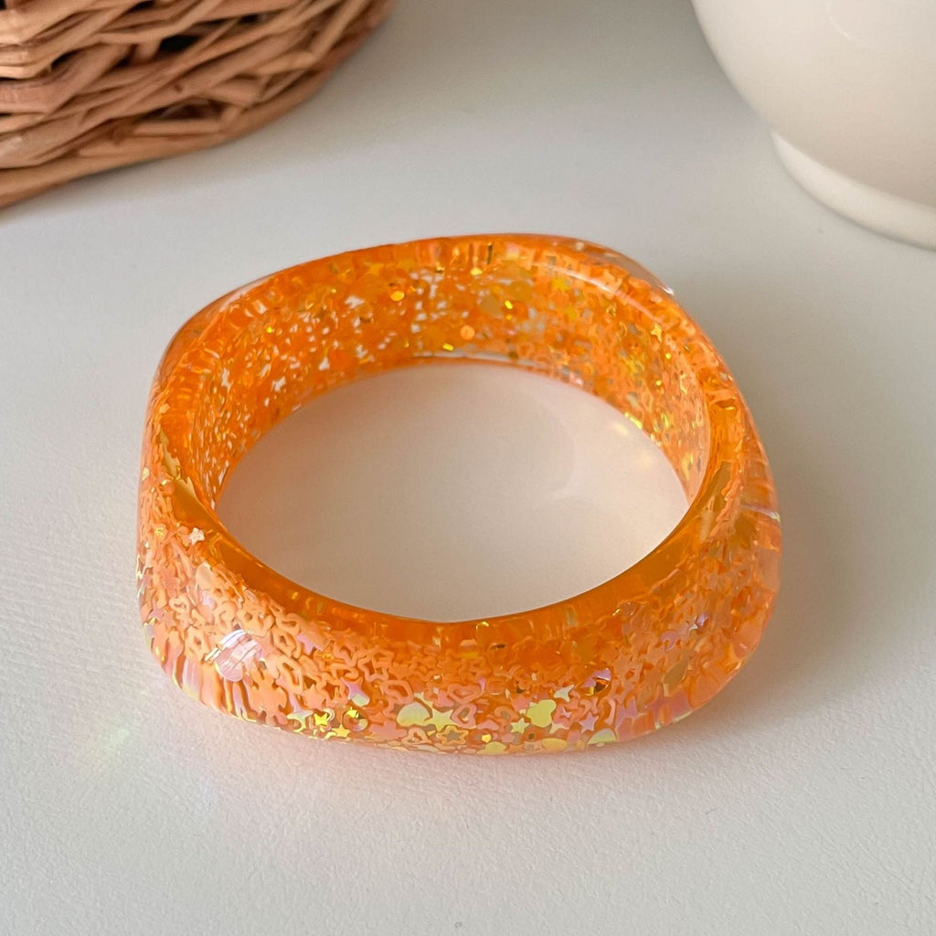 Sequin Square Resin Bangle — bracelet, view 5