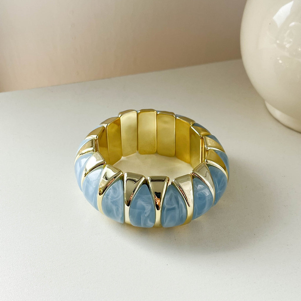 Wide Geometric Resin Bangle — bracelet, view 4