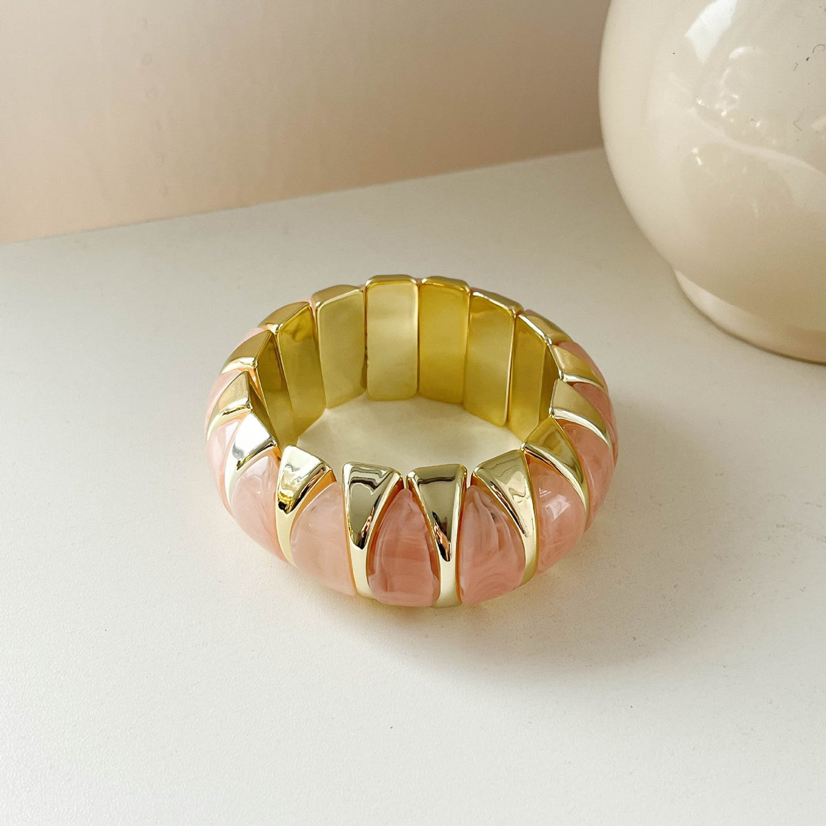 Wide Geometric Resin Bangle — bracelet, view 5