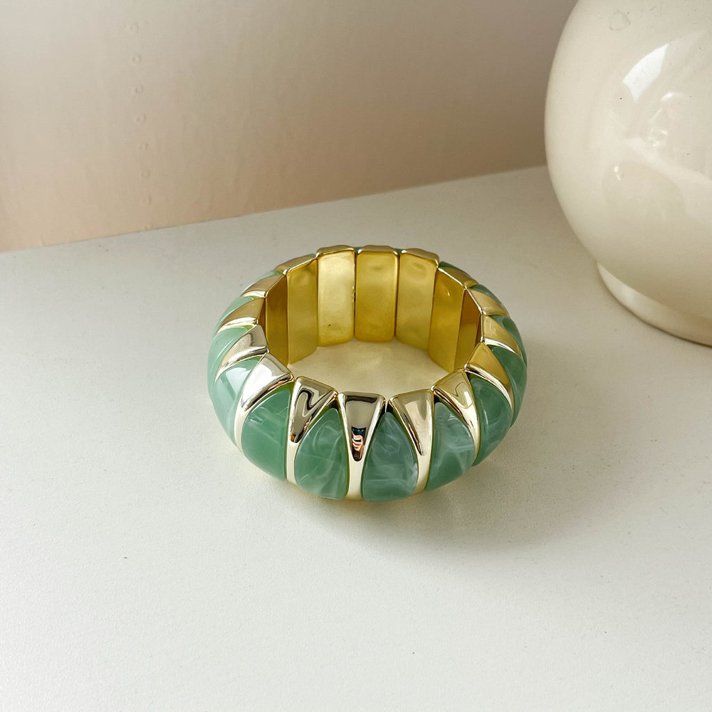 Wide Geometric Resin Bangle — bracelet, view 6