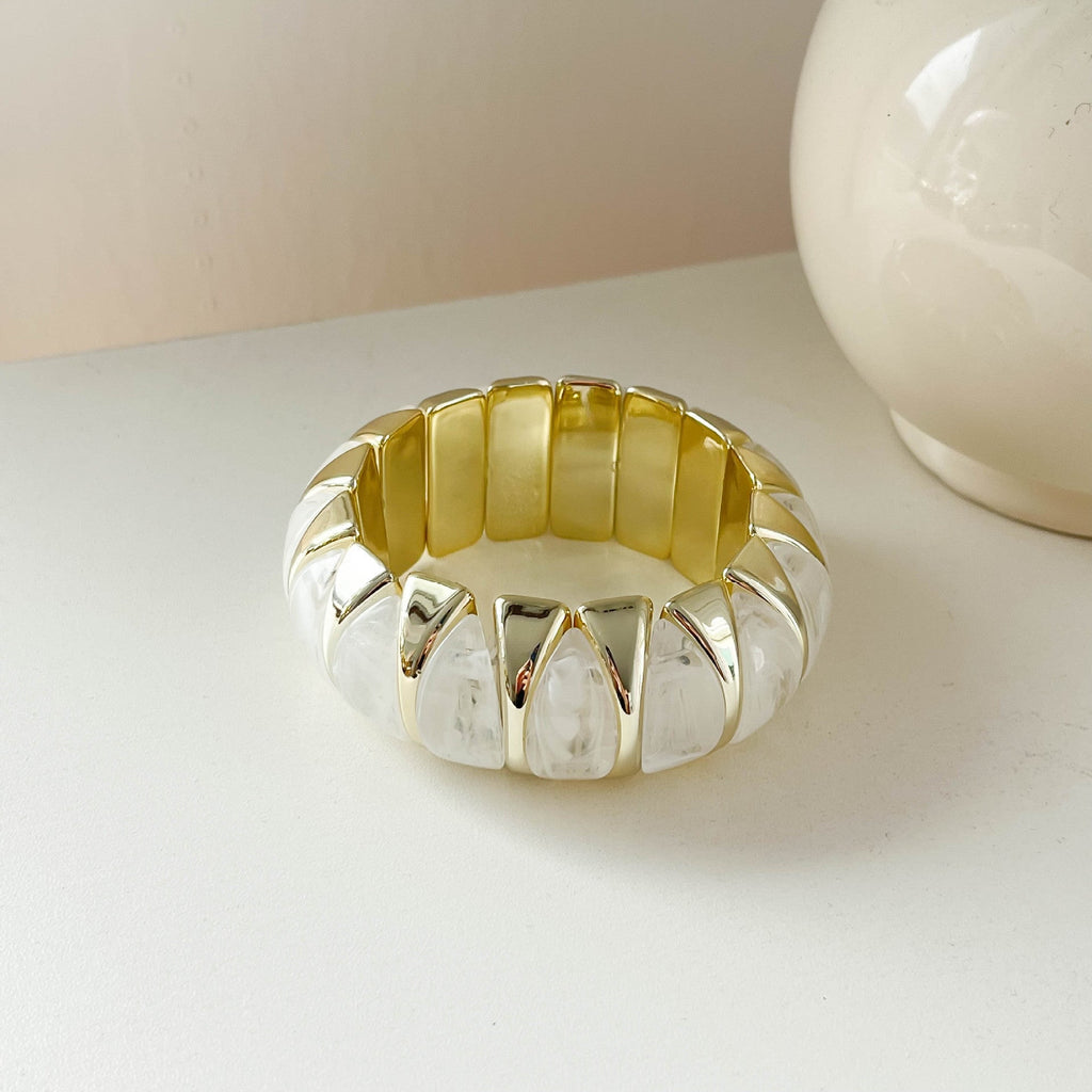 Wide Geometric Resin Bangle — bracelet, view 8