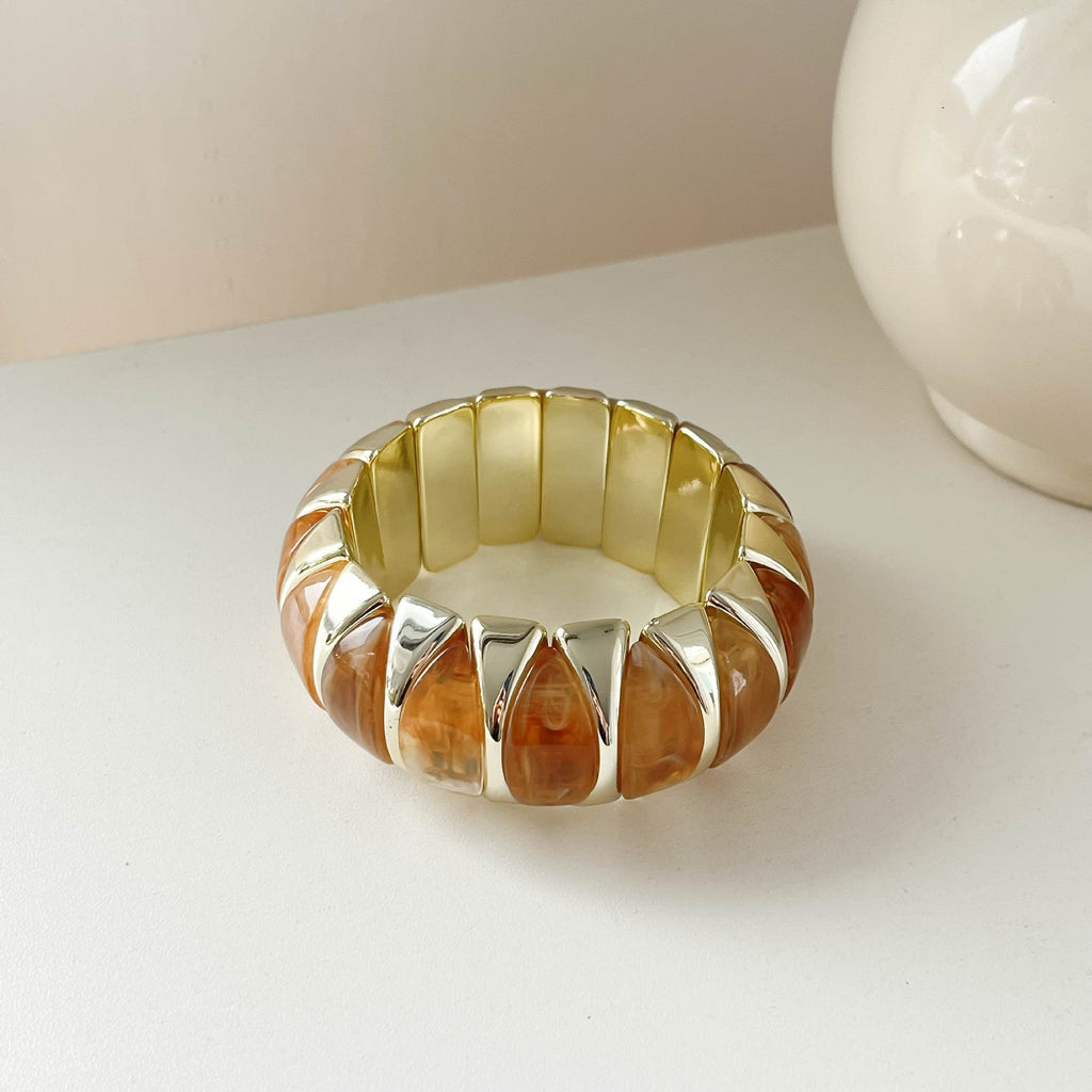 Wide Geometric Resin Bangle — bracelet, view 10