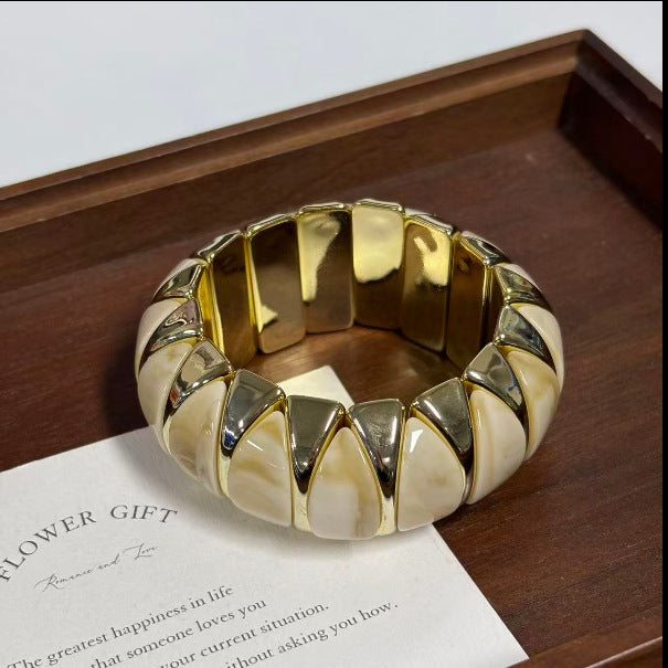 Wide Geometric Resin Bangle — bracelet, view 12