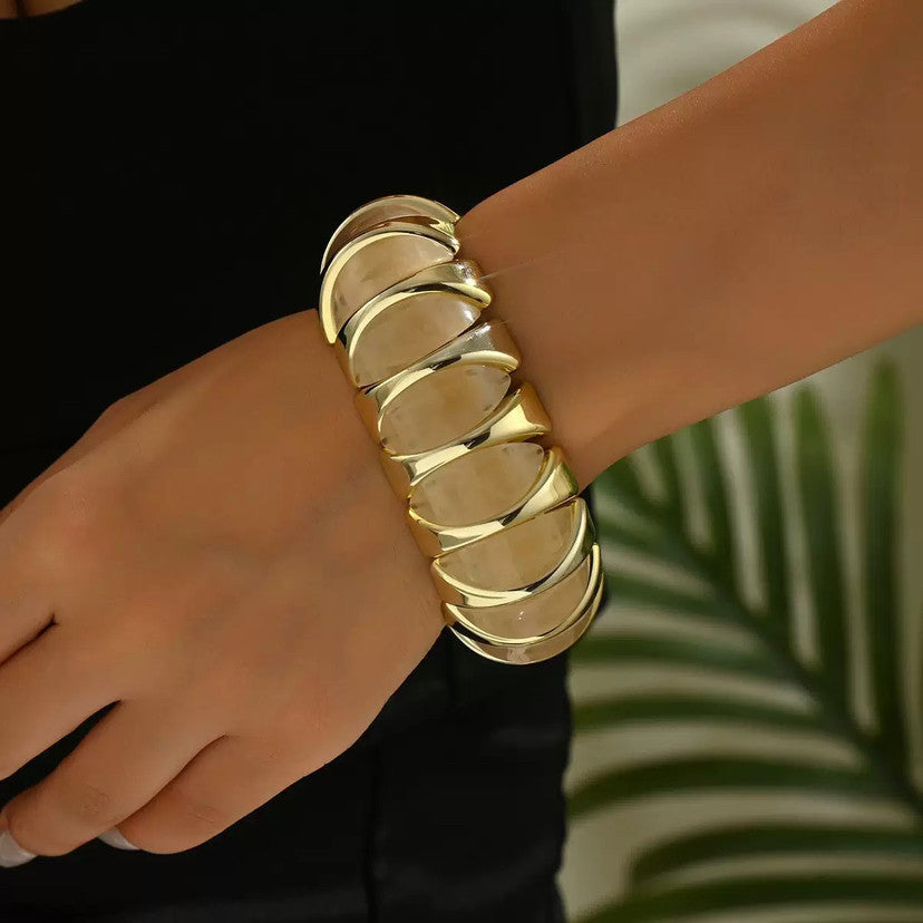 Wide Geometric Resin Bangle — bracelet, view 13