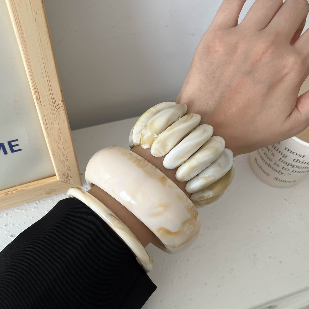 Elastic Irregular Resin Bangle — bracelet, view 3