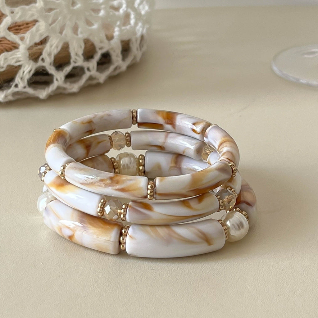 Bamboo Tube Beaded Bangle — bracelet, view 5