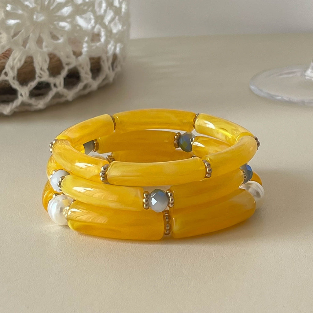 Bamboo Tube Beaded Bangle — bracelet, view 8