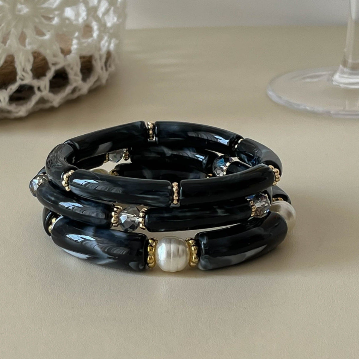 Bamboo Tube Beaded Bangle — bracelet, view 11