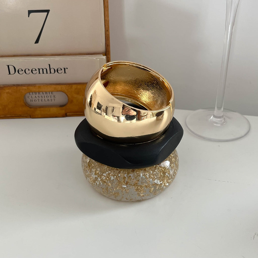 Fine Irregular Wide Resin Bangle — bracelet, view 3
