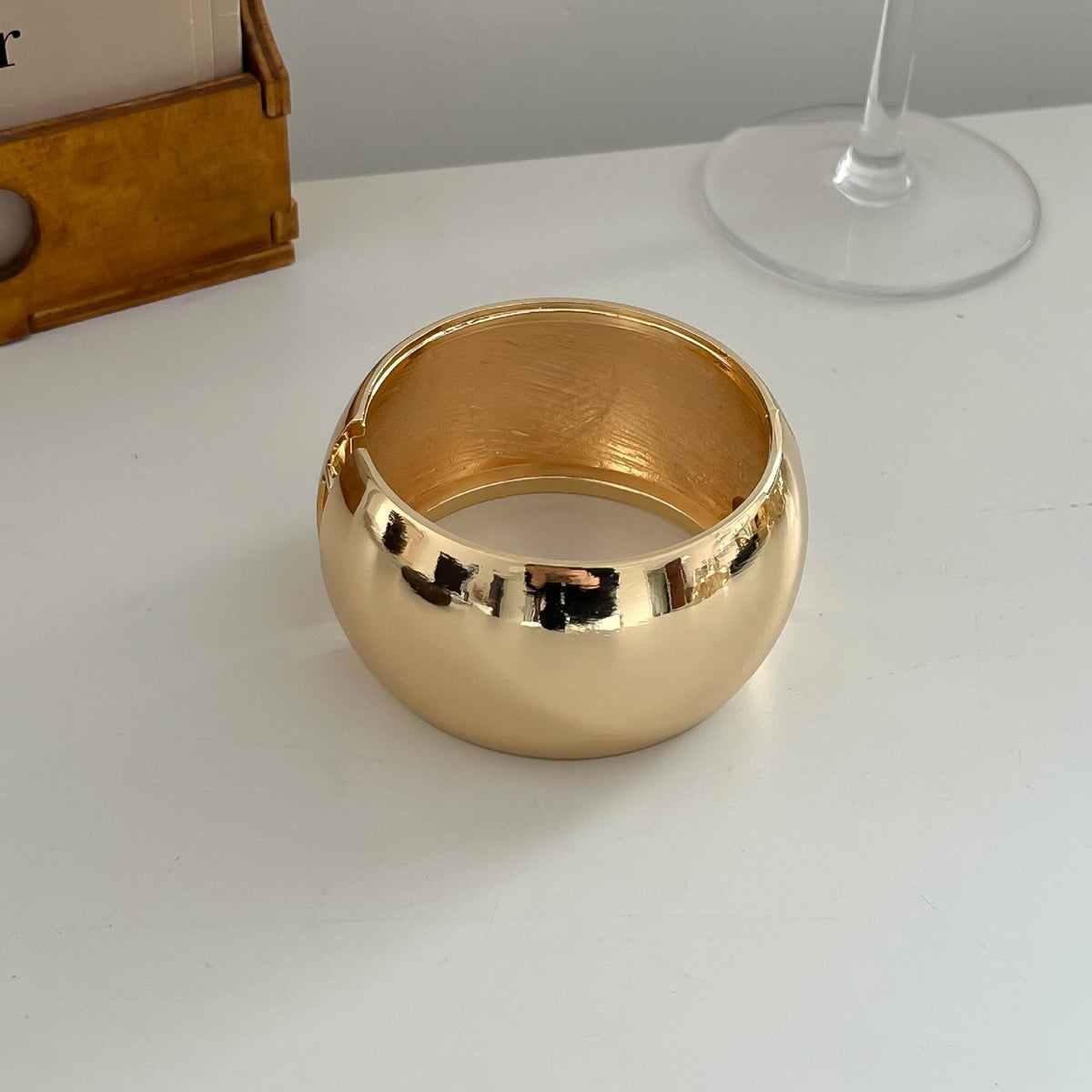Fine Irregular Wide Resin Bangle — bracelet, view 4