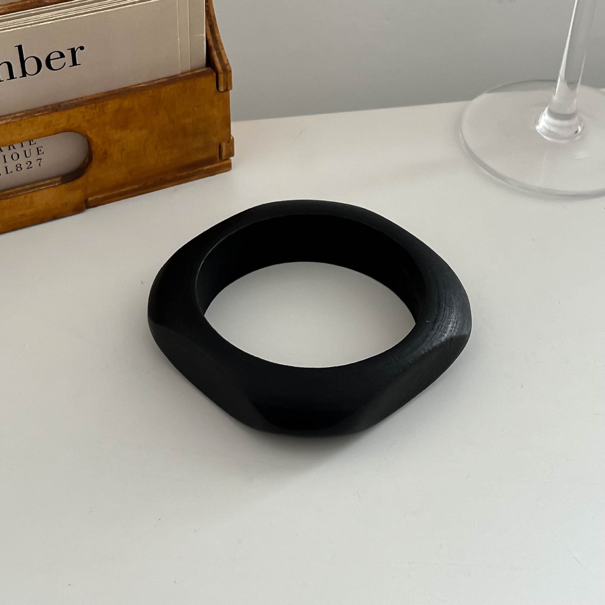 Fine Irregular Wide Resin Bangle — bracelet, view 6