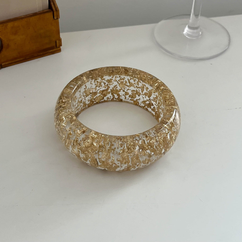 Fine Irregular Wide Resin Bangle — bracelet, view 7