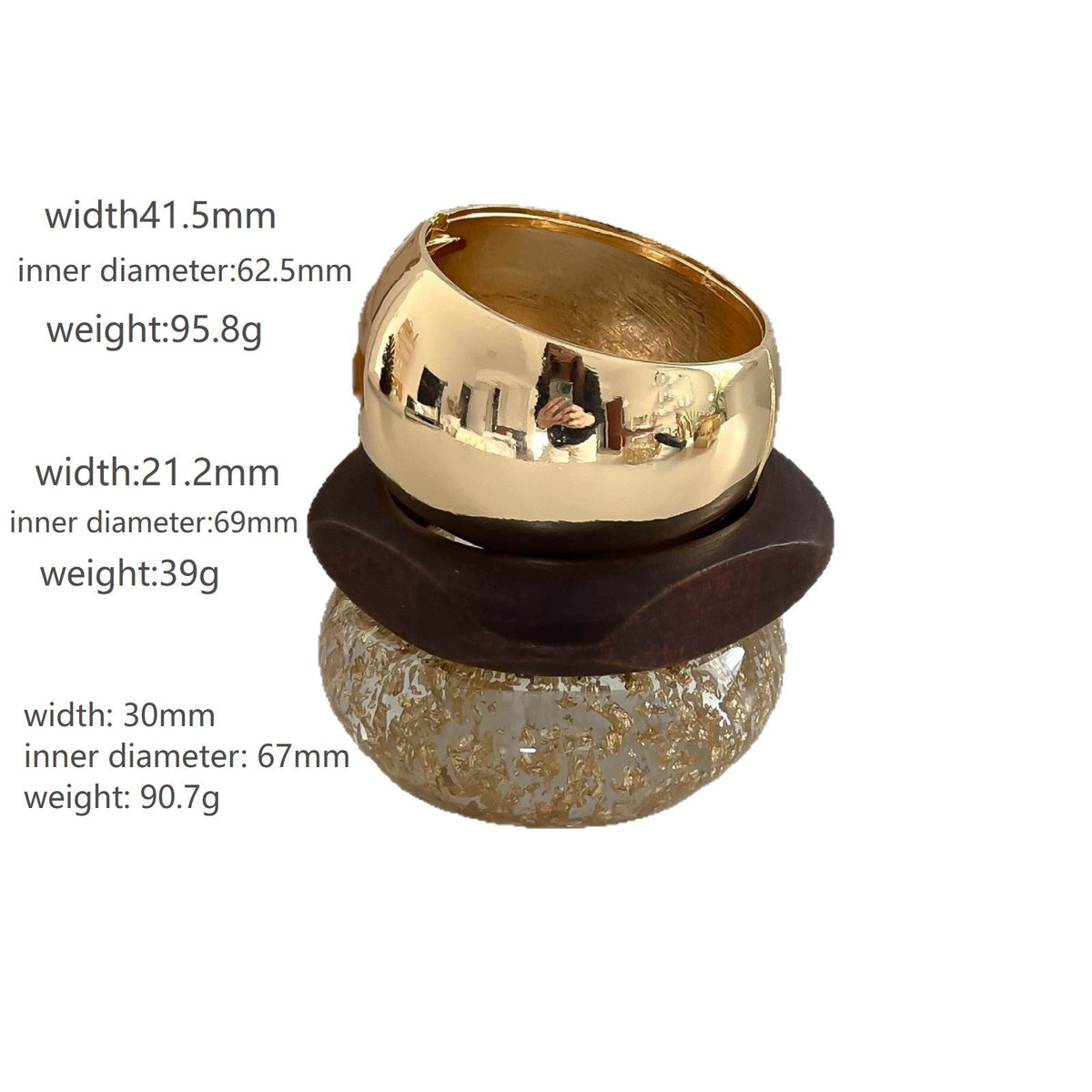 Fine Irregular Wide Resin Bangle — bracelet, view 8