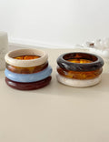Fine Stackable Geometric Resin Bangle — bracelet