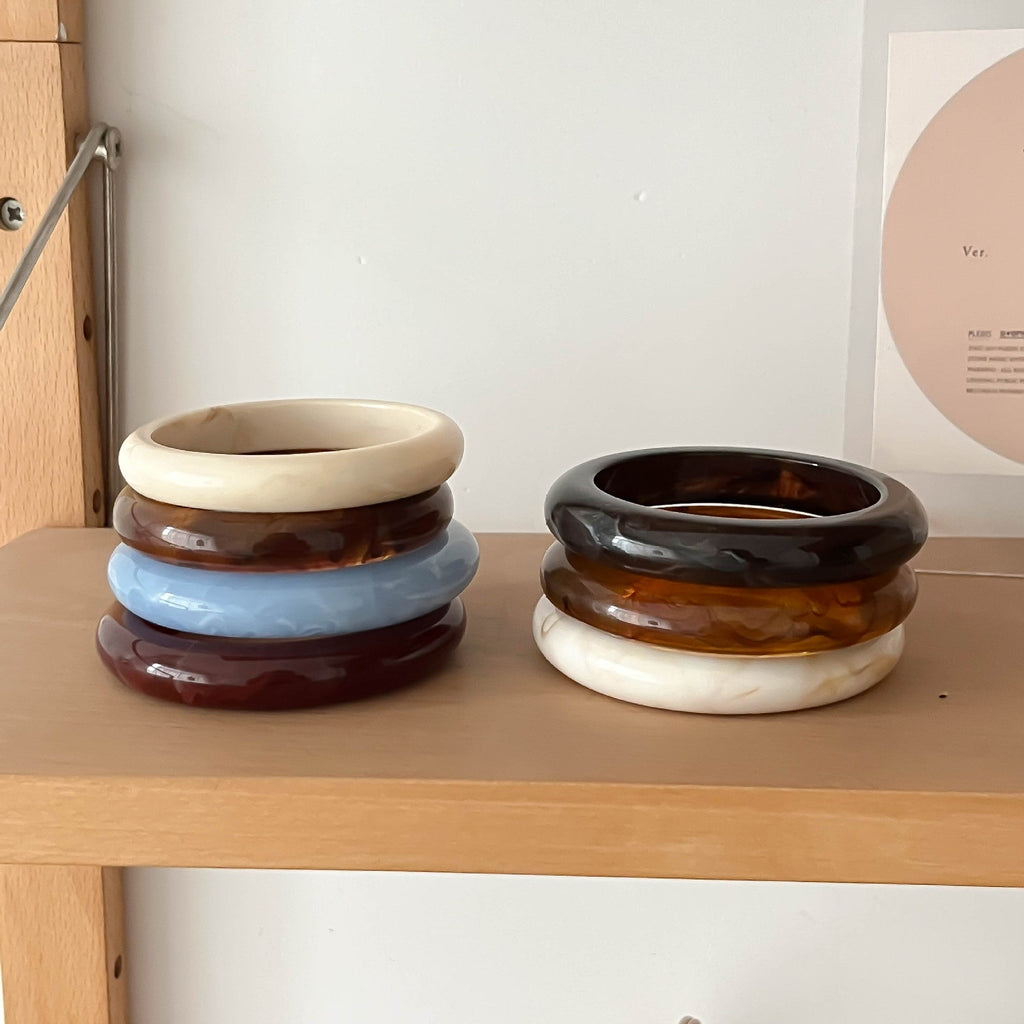 Fine Stackable Geometric Resin Bangle — bracelet, view 2