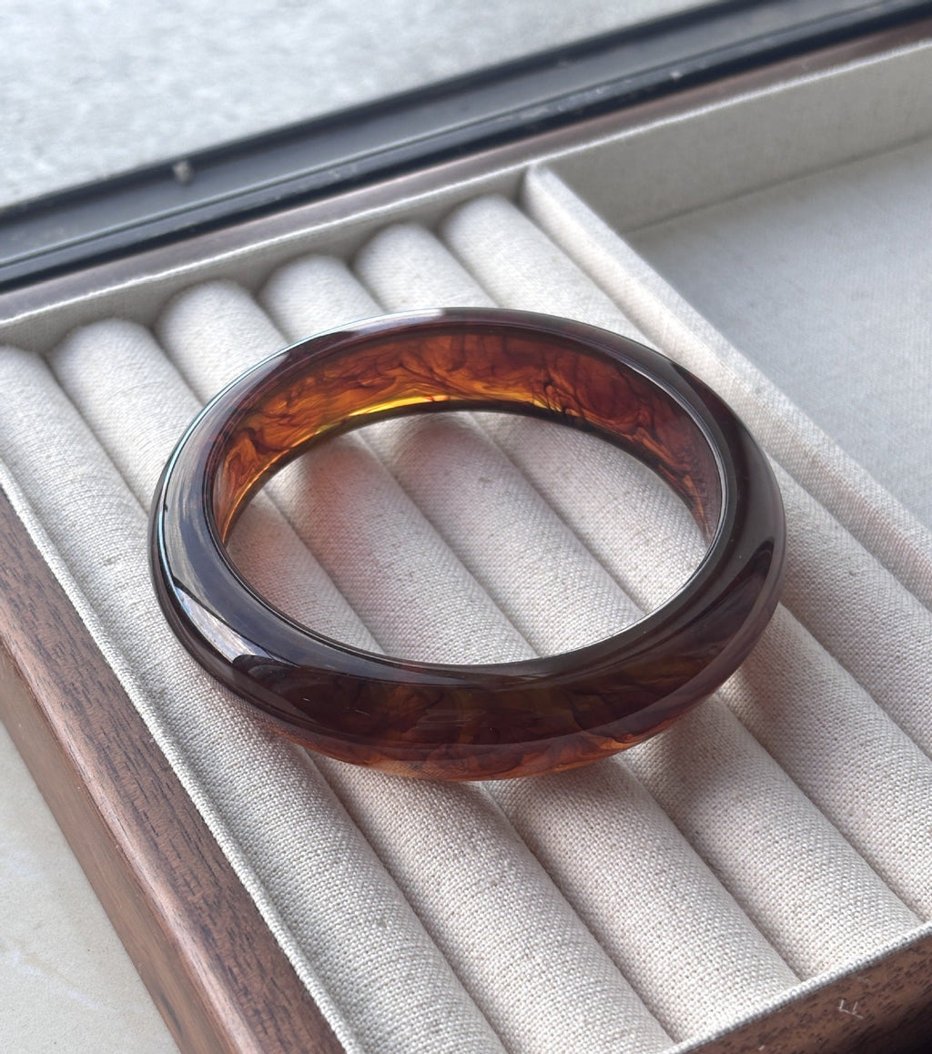 Fine Stackable Geometric Resin Bangle — bracelet, view 7
