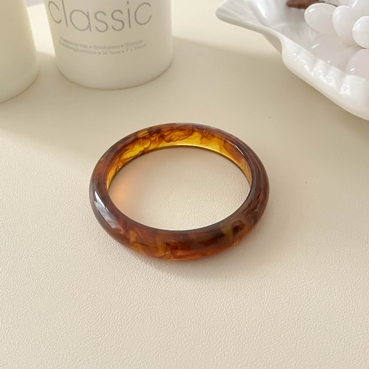 Fine Stackable Geometric Resin Bangle — bracelet, view 9