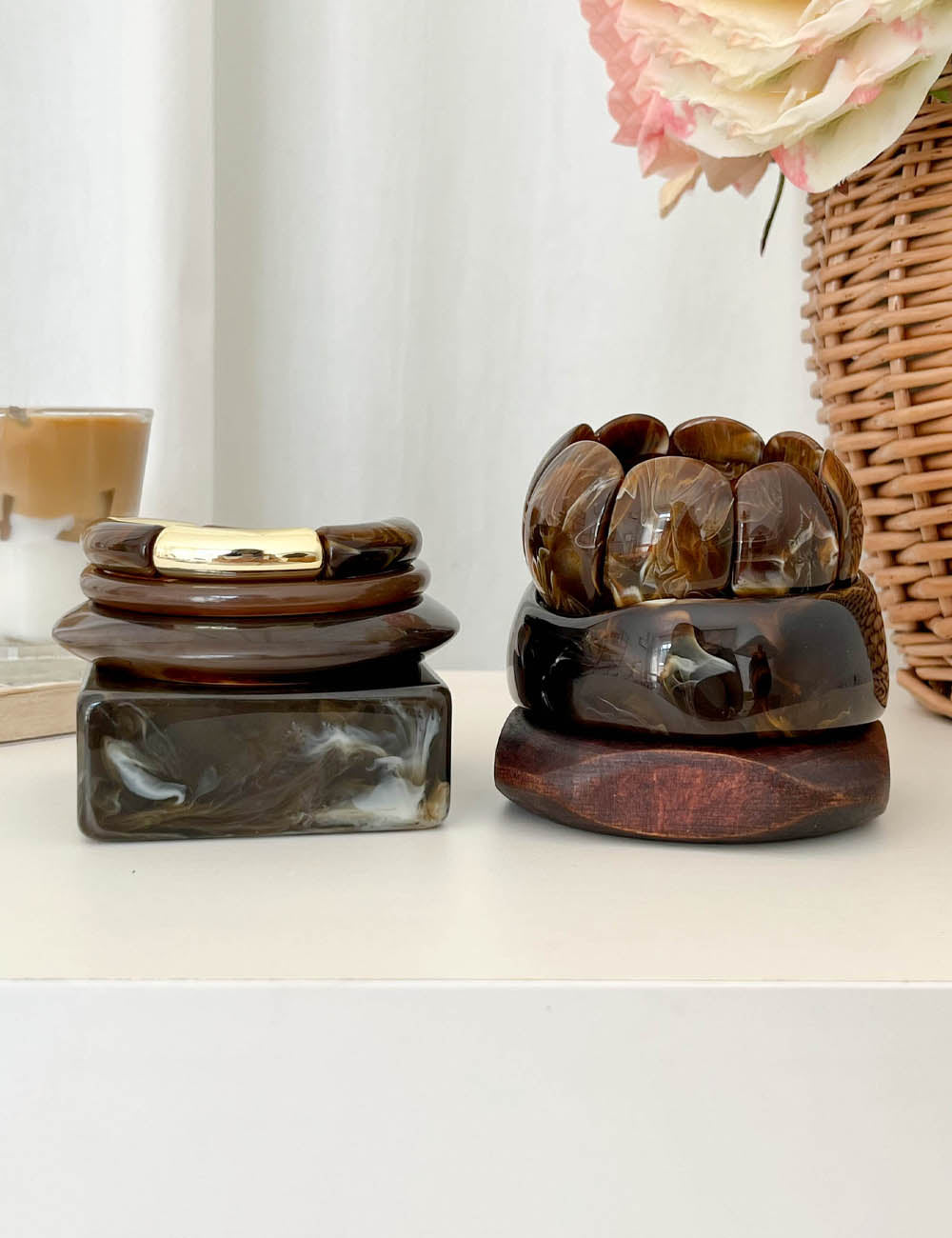 Stackable Geometric Resin Bangle — bracelet