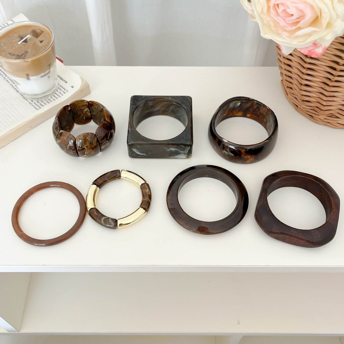 Stackable Geometric Resin Bangle — bracelet, view 2