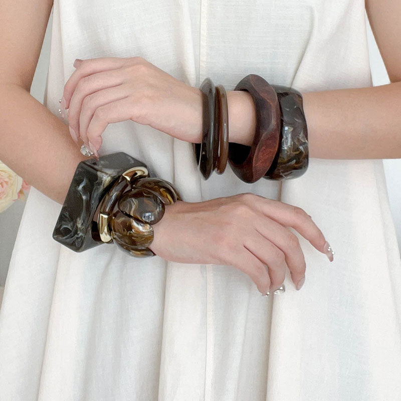 Stackable Geometric Resin Bangle — bracelet, view 3