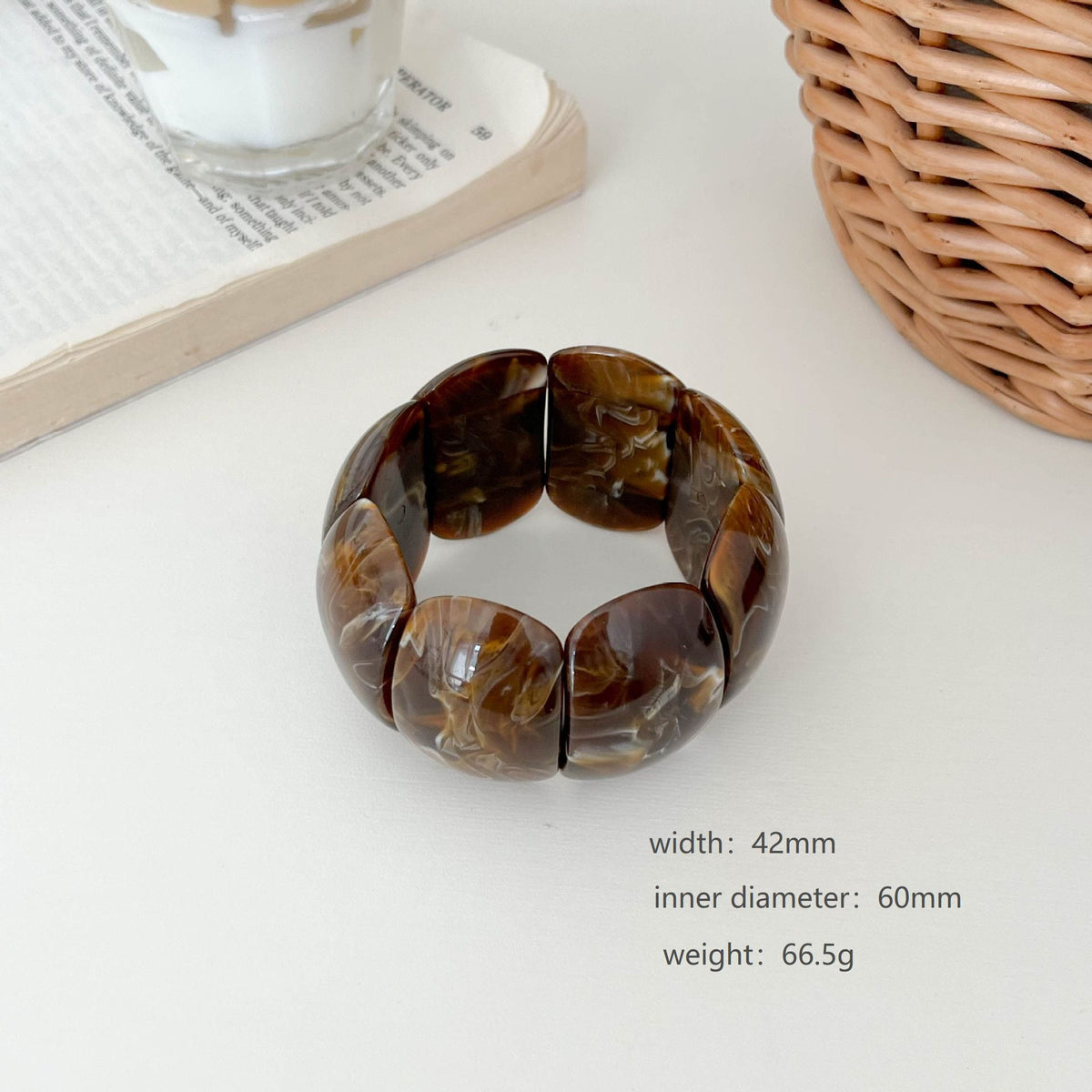 Stackable Geometric Resin Bangle — bracelet, view 8