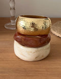 Irregular Wide Resin Bangle — bracelet