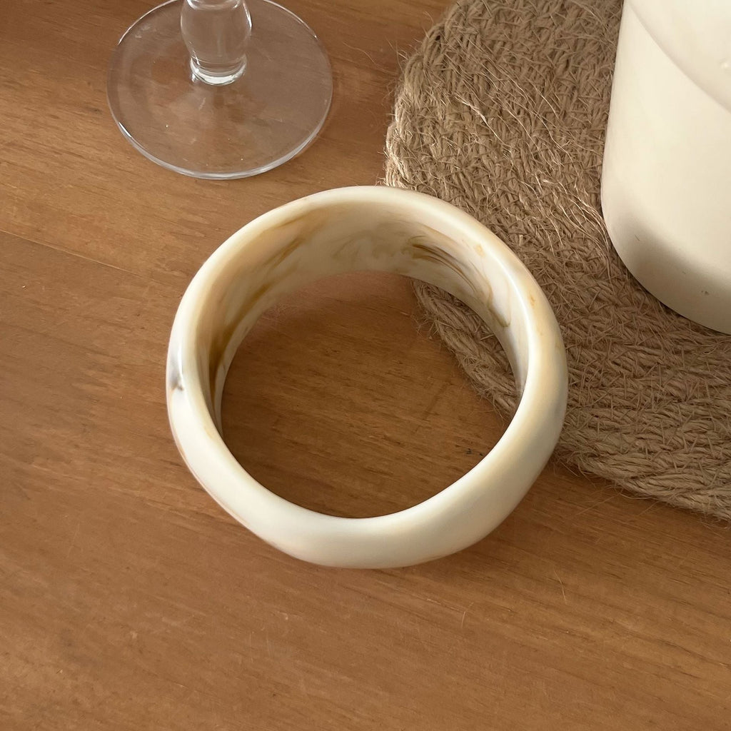 Irregular Wide Resin Bangle — bracelet, view 4