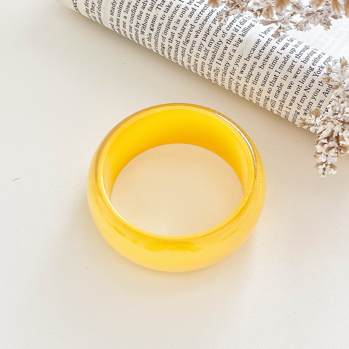 Iridescent Round Resin Bangle — bracelet, view 3