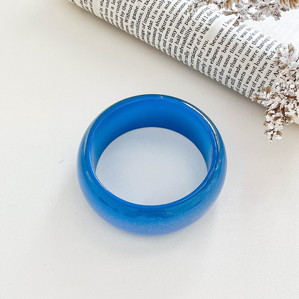 Iridescent Round Resin Bangle — bracelet, view 4