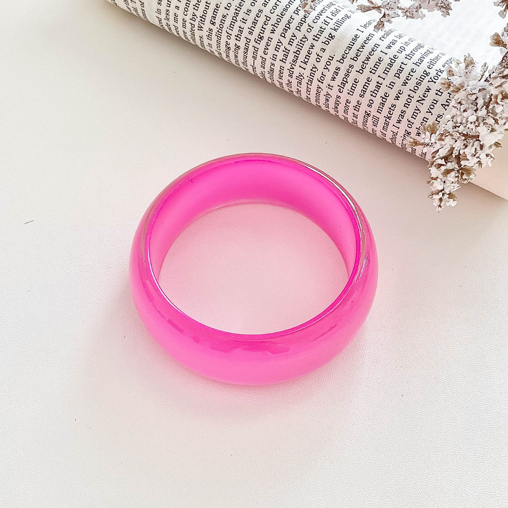 Iridescent Round Resin Bangle — bracelet, view 5