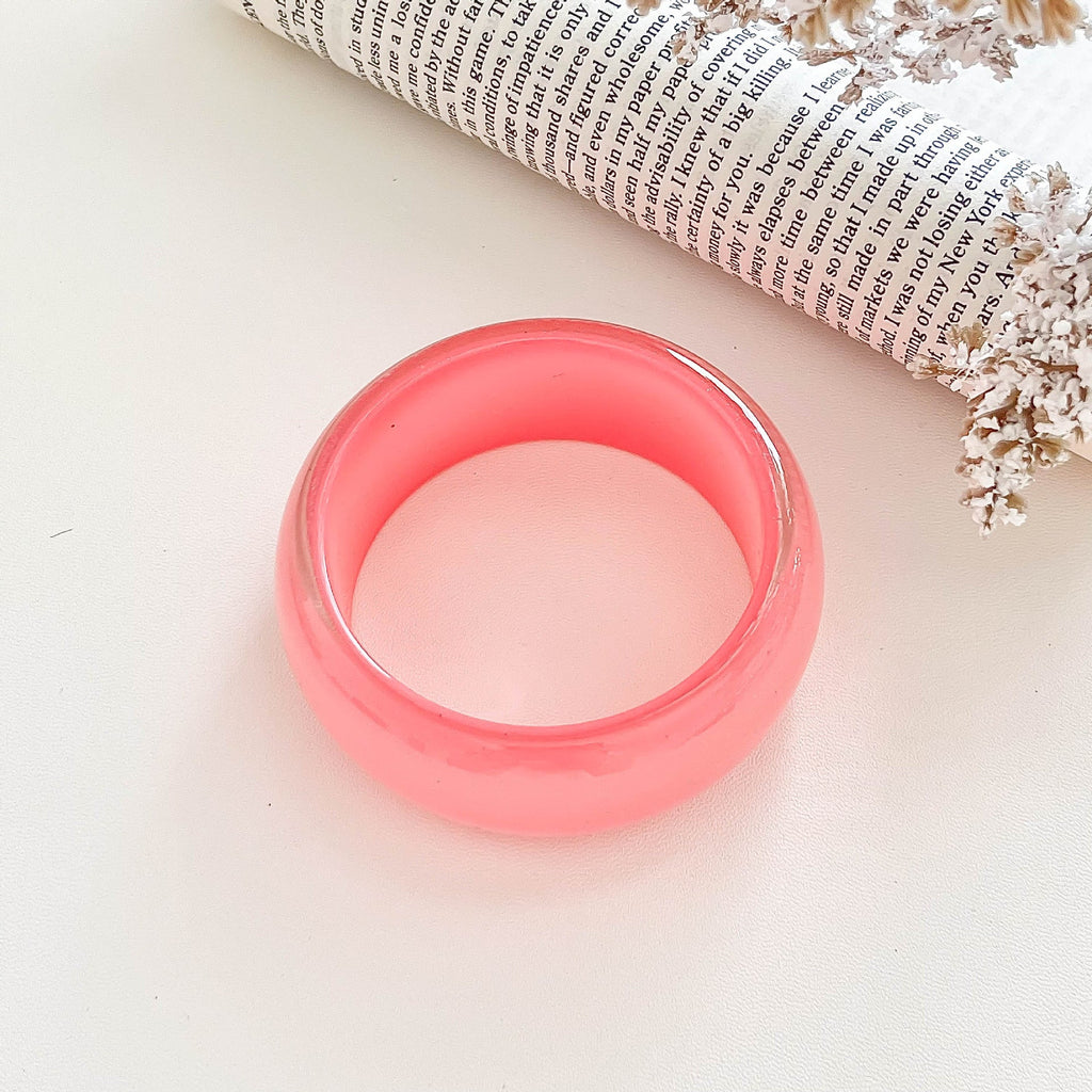 Iridescent Round Resin Bangle — bracelet, view 6