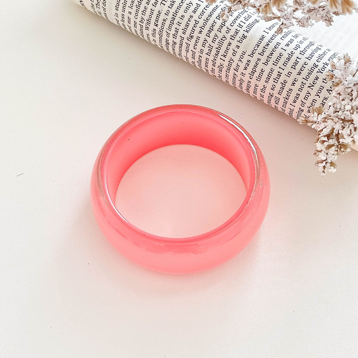 Iridescent Round Resin Bangle — bracelet, view 6