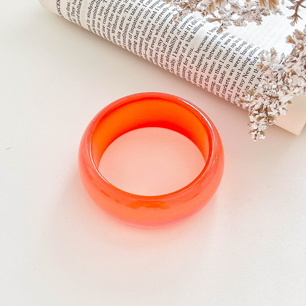 Iridescent Round Resin Bangle — bracelet, view 7