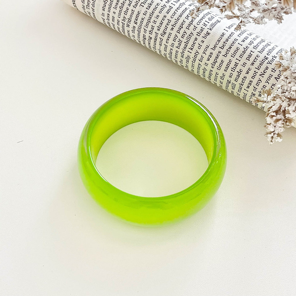 Iridescent Round Resin Bangle — bracelet, view 9